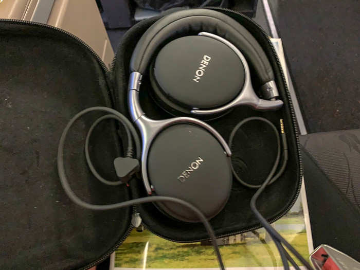 The noise-canceling headphones were different as well. Rather than Phillips headphones, we got ones by Denon. The Denon partnership is a newer one, dating to late 2016. The headphones were very good, though I