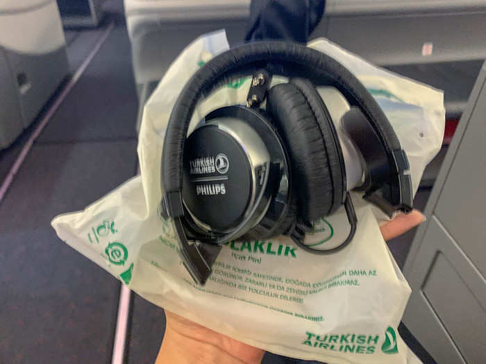 The crew also provided over-the-ear, noise-canceling headphones by Phillips. They were high quality enough that I was able to enjoy the movies on the plane and block out some of the noise.