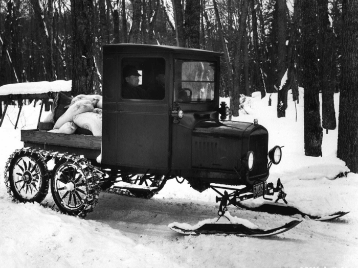 Meanwhile, others turned the famous design into snowmobiles to get around in the tougher climates.