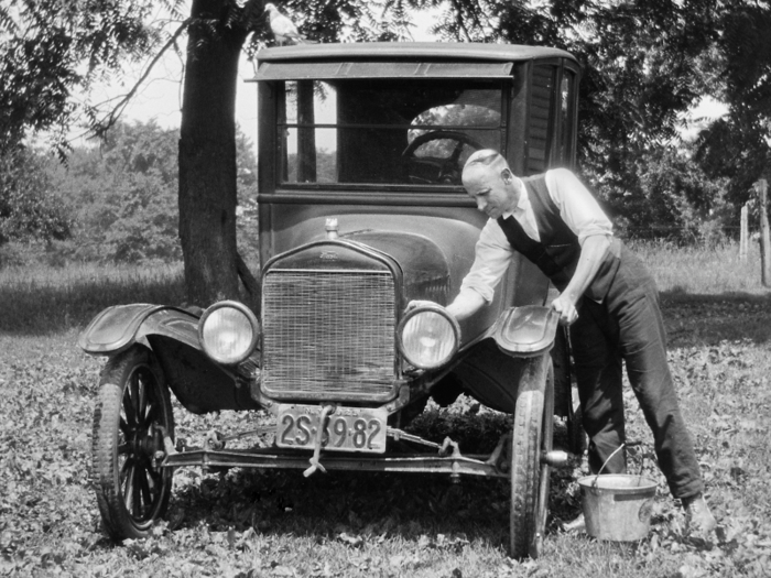 The Model T was equipped with a 22-horsepower and four-cylinder engine.