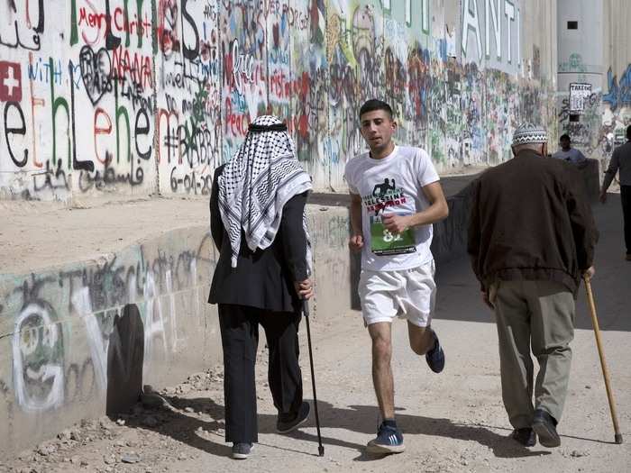 March 12th: 20-mile training run, West and East Jerusalem