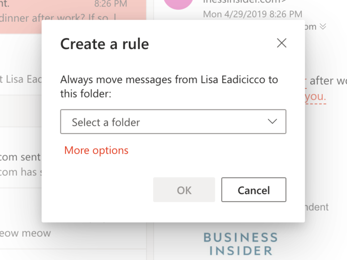 Automatically sort emails from a specific sender into a designated folder.