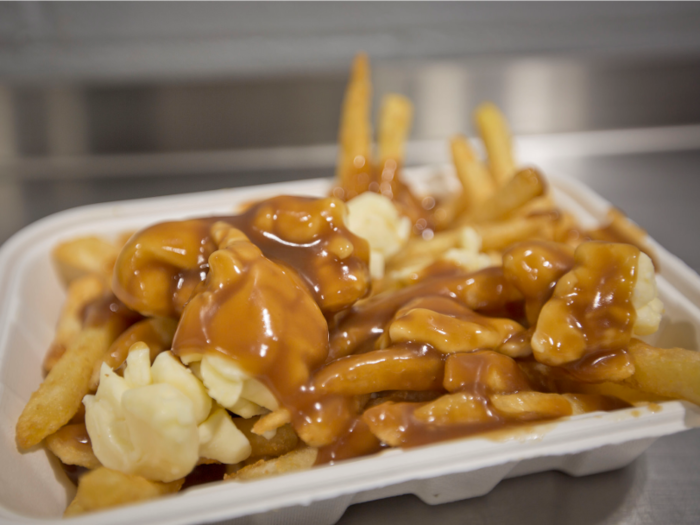 Canadian Costcos boast fresh poutine, a dish from up north that features French fries drizzled with gravy and cheese curds.