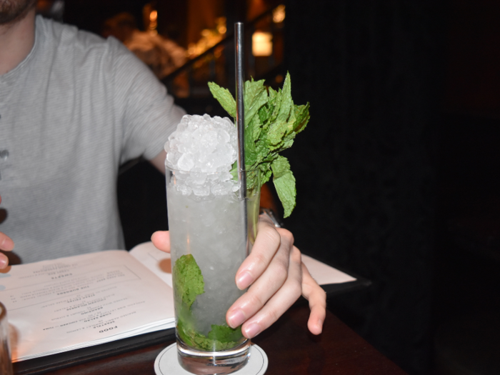 My mojito was aesthetically very impressive. I loved how the bartenders almost used the ice as a decoration to complement the mint