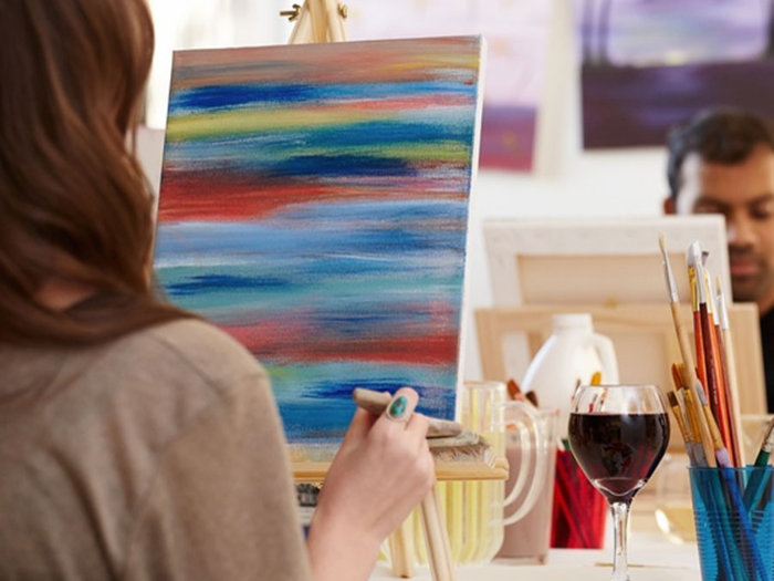 A paint and sip class