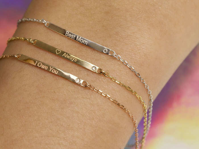 A bracelet engraved with a personal message