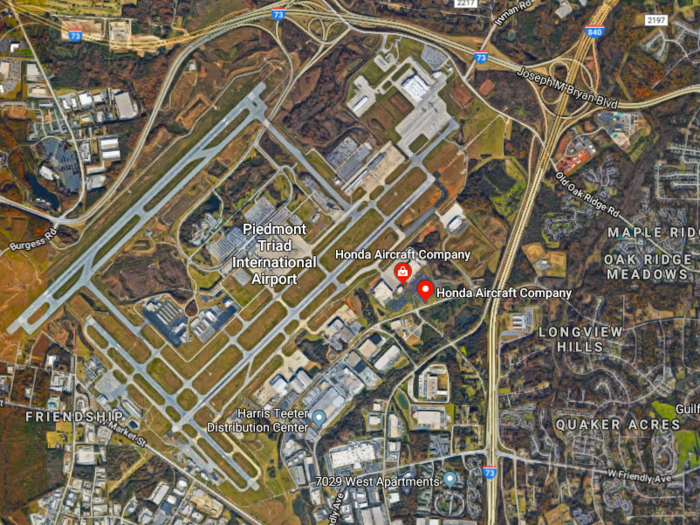 The campus is adjacent to Piedmont Triad International Airport just a few miles northwest of downtown Greensboro.