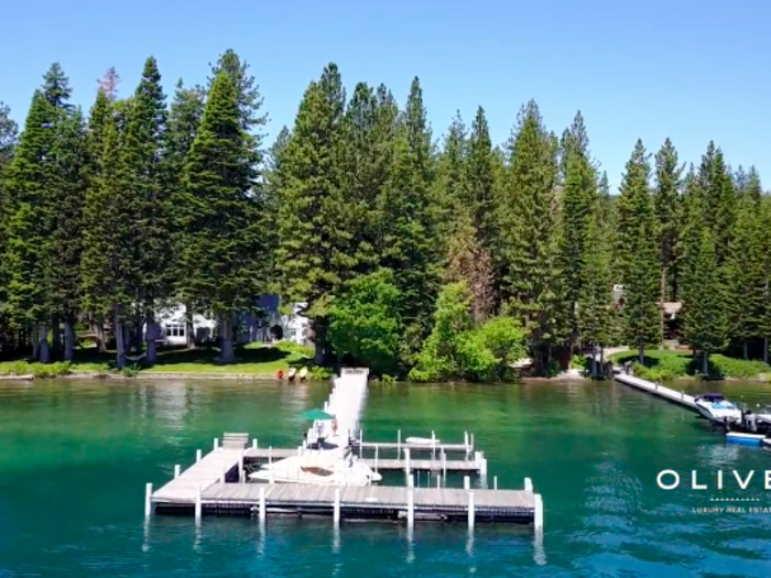 The “marina style” pier can accommodate yachts that are 50+ feet. There’s also additional slips and buoys, in case friends cruising nearby want to dock up at the Zuckerbergs