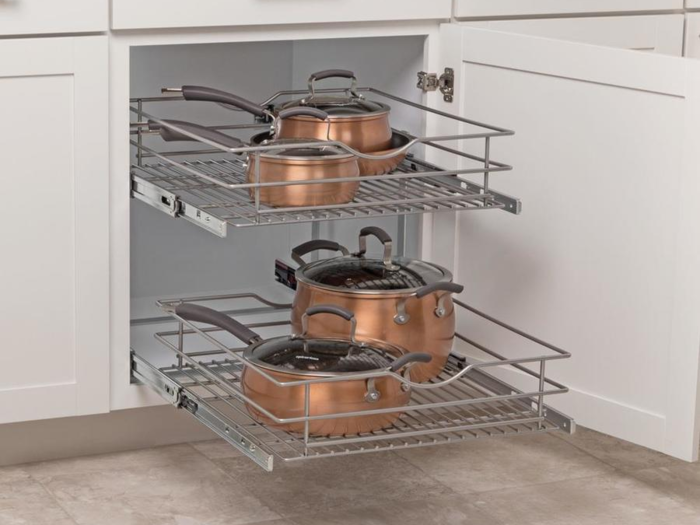 Buy: Simply Put two-tier pull-out metal cabinet organizer