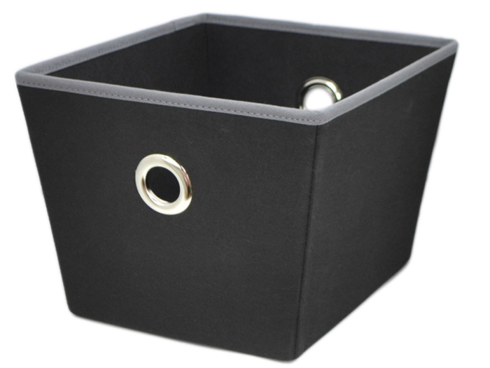 Skip: Style Selections grommet black fabric bin