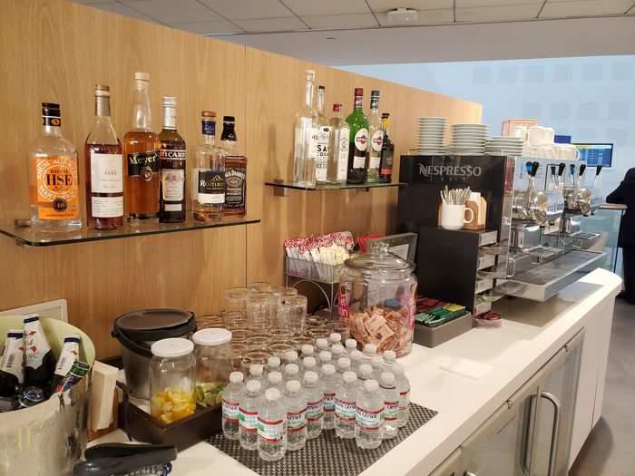 There was also a full bar available with liquor, wine, water, soft drinks, and coffee from the Nespresso machine.