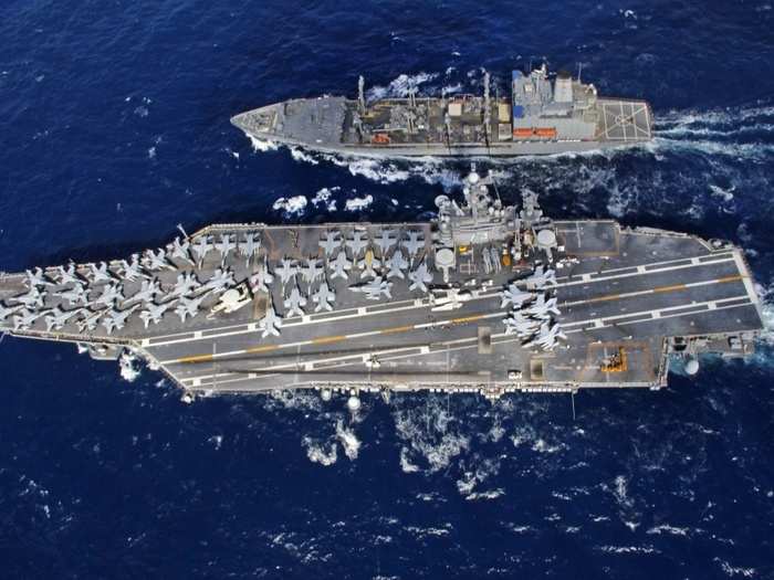 The USS George Washington, along with the Lincoln, received components of the Enterprise