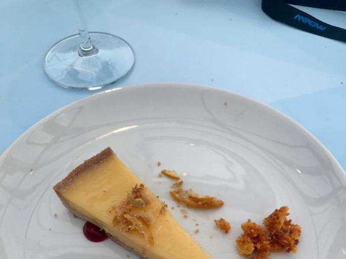 Pudding time! The options were a citrus tart with raspberry coulis, lemon crisp, and honeycomb...