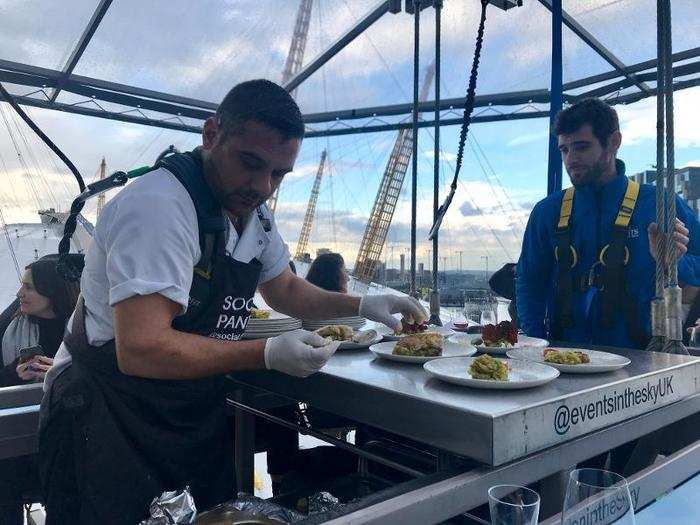 We got to watch our chef plate up the main course in front of us.