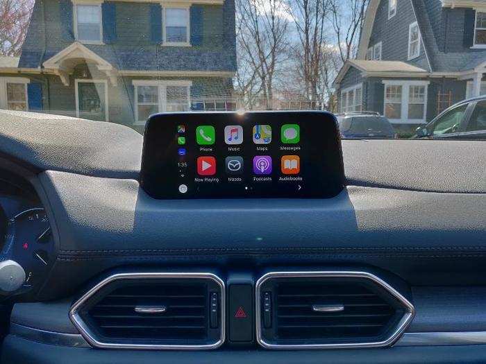Mazda added Apple CarPlay capability to the system