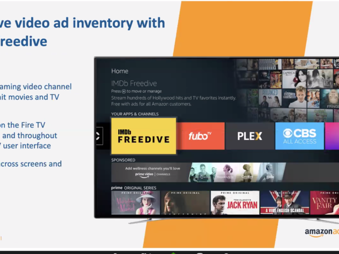 Amazon sells its own ads within FreeDive.