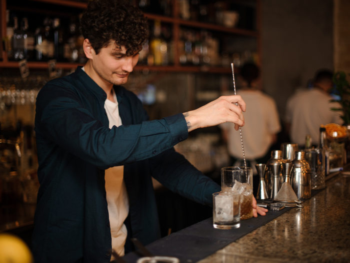 12. Bartenders earn a median of $23,340 a year, and there are 291,350 employed in the restaurant industry.