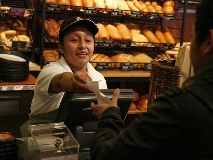 20. Cashiers earn a median of $21,320 a year, and there are 337,030 employed in the restaurant industry.