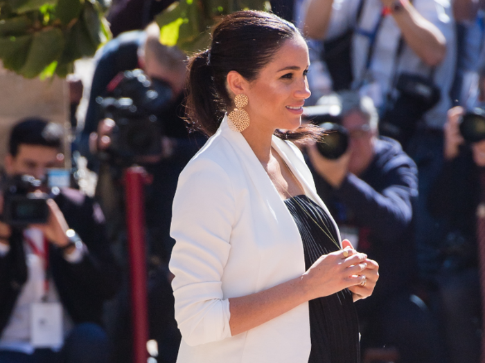 Meghan arrived to the shower in style — she reportedly flew from London to NYC via private jet for an estimated $100,000.