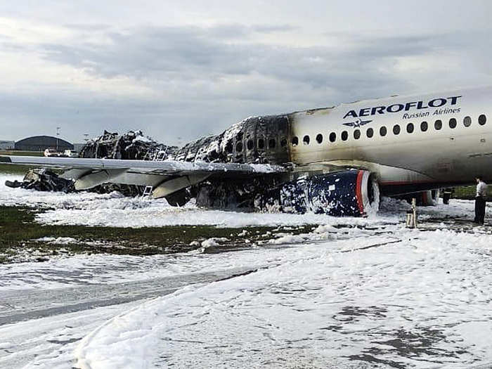 Firefighters were eventually able to douse the flames with fire-retardant foam.