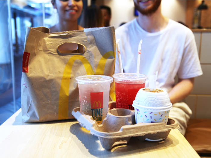 Starting with drinks, we ordered two variations of a McFizz and one McFlurry flavor that we couldn