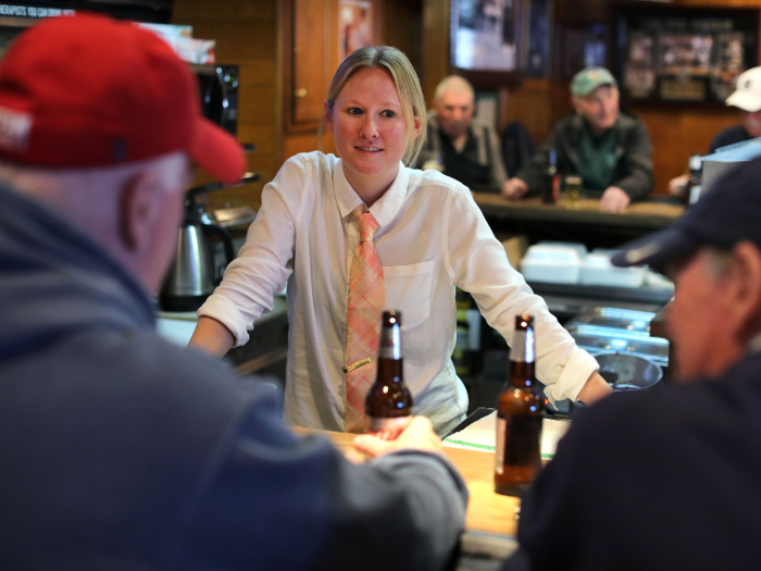 While women hold more bartending jobs in the US than men as of 2004, gender discrimination still occurs in the form of sexualizing the role. Many female bartenders must wear makeup and risqué clothing, especially to earn more tips.