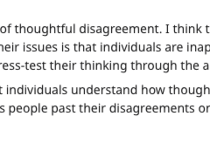 The Bridgewater founder also spent time explaining "the art of thoughtful disagreement."