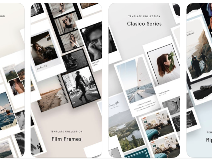 Unfold provides greater creative control when posting on social media with a mix of free and premium templates, fonts and editing tools.