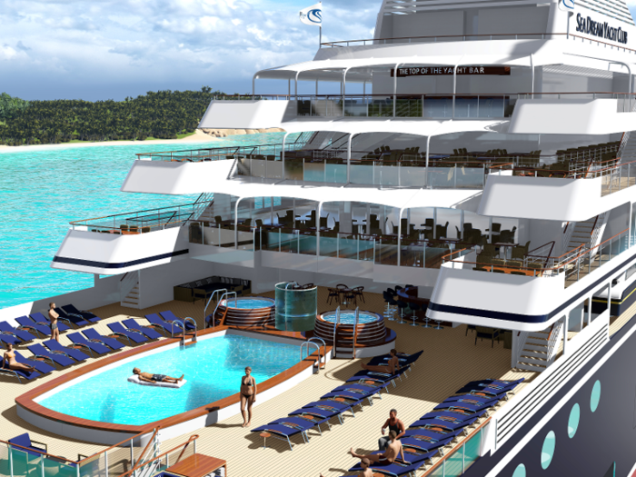 The ship will also feature plenty of outdoor dining space, alongside its onboard pool.