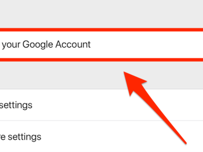 Select "Manage your Google account."