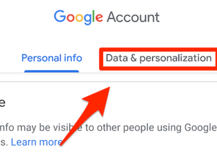 Select "Data & personalization."