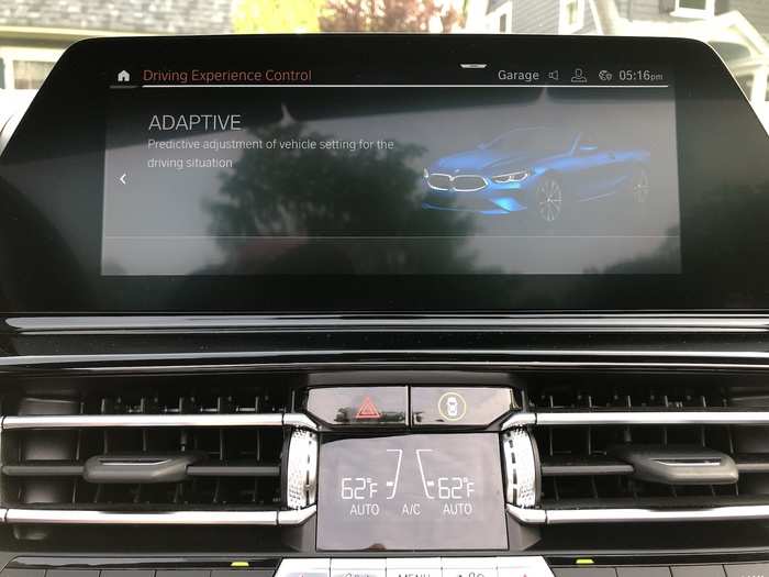 The systems also showcases the drive modes. I rather enjoyed Adaptive, which adjust to driving needs and the driver