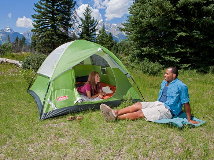 A tent that fits four people