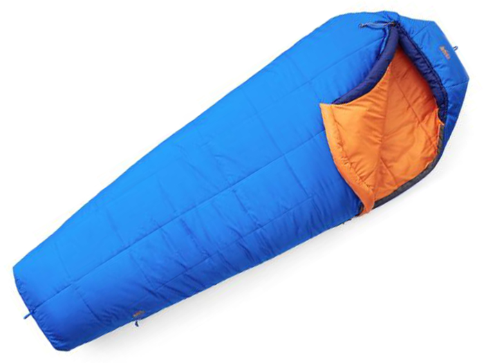 A sleeping bag for just above-freezing weather