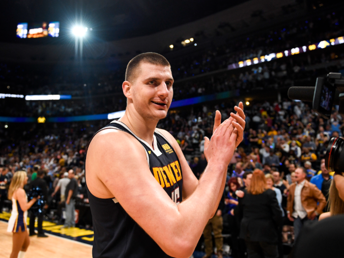 Jokic has taken his game up a level in the playoffs. He is averaging 24 points, 13 rebounds, and 9 assists per game on 50% shooting, 38% from three, while leading the Nuggets to their first series win in 10 years.