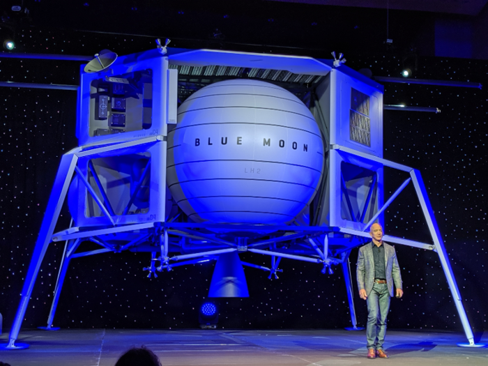 Bezos added that Blue Origin has a three-year head-start on a lunar lander and could meet NASA