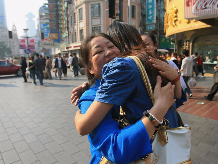 9. In China, it is very strange to hug friends or new acquaintances hello or goodbye, though that