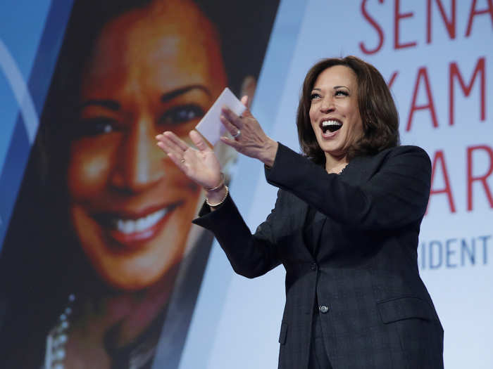 23.5% of Democratic voters think Sen. Kamala Harris would lose to Trump, while 40% think she would win and 36% neutral.