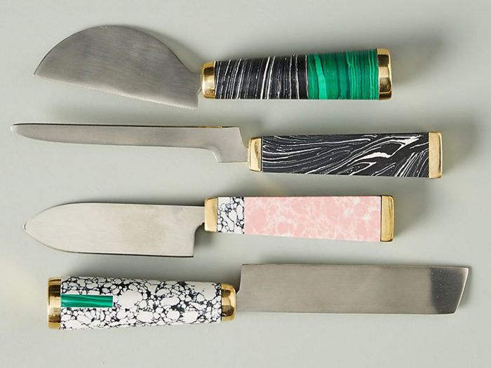 A set of unique cheese knives