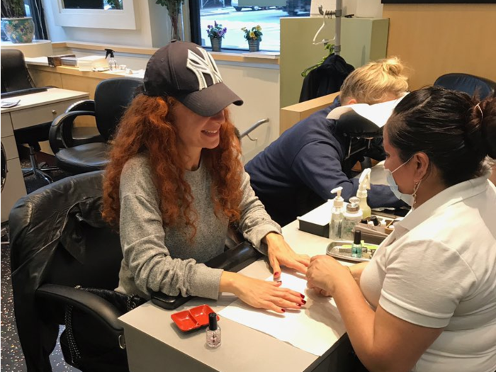 In her downtime, the mom also makes sure to fit in a manicure for some self care. Other forms of self care include watching shows on E!, Bravo, and Netflix.