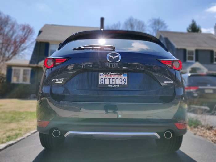 Unlike the front end, the rear of the CX-5 is rounded with short overhangs.