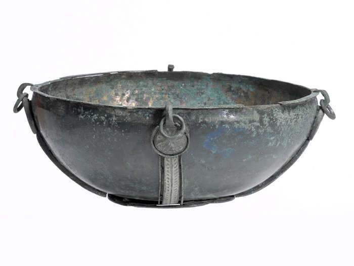 This copper bowl was yet another luxury item uncovered in the tomb.