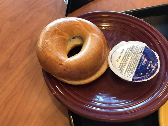 A different employee said they thought it was strange when a customer ordered "a bagel and a bottle of water for delivery."