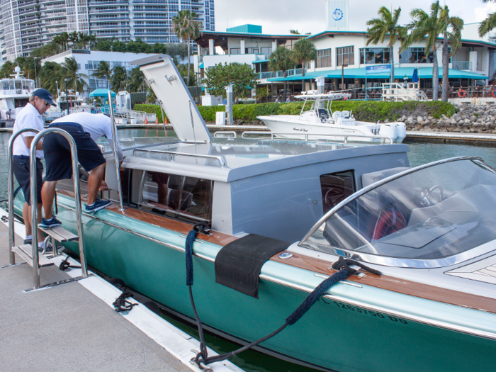 My journey started at the Miami Beach Marina, where a small private shuttle boat was waiting to take me to the island.