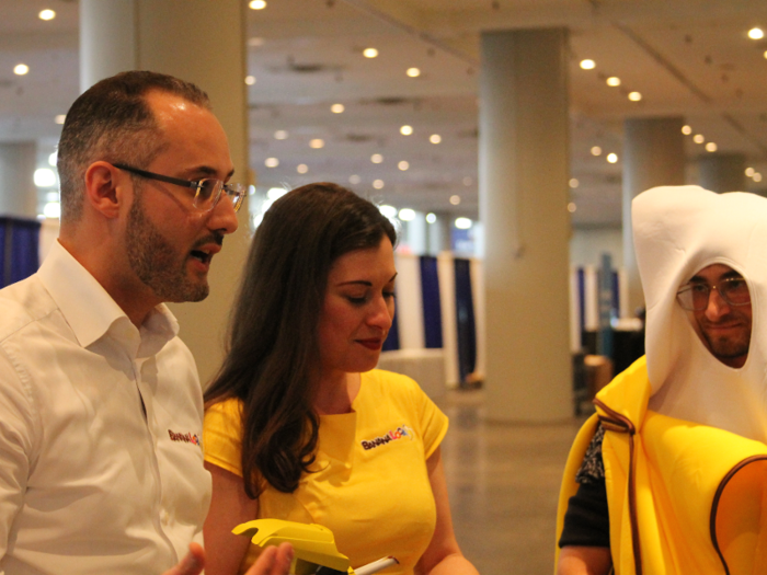 After the pitch, Heath, Jaoudeh, and Banana Guy were pleased with how they did.  "I thought we did well," Jaoudeh said. "We’ll see. Maybe we’ll get a phone call in two weeks. We’re very excited, and we hope we win." And Banana Guy helped, too. "He’s our hype banana," Heath added.