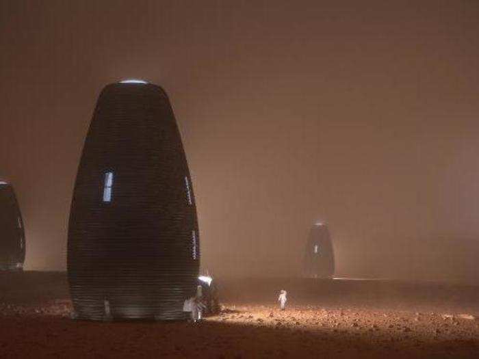 Whereas other teams designed low-lying domes, AI SpaceFactory said vertical pods are better suited to handle the atmospheric pressure on Mars.