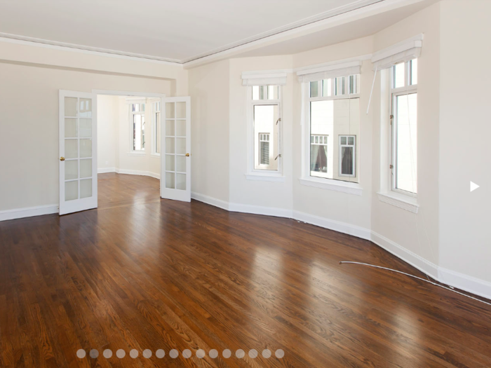 The bedrooms are connected by a set of French doors.