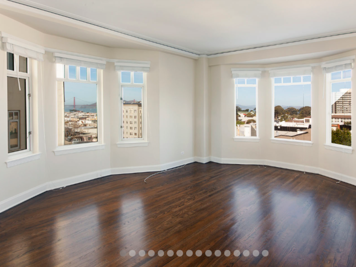 The second bedroom in the apartment is bigger than the first, and has double the windows for even more natural light and expansive views of San Francisco.