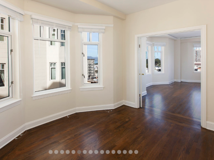 Both rooms feature numerous windows to bring natural light into the unit.