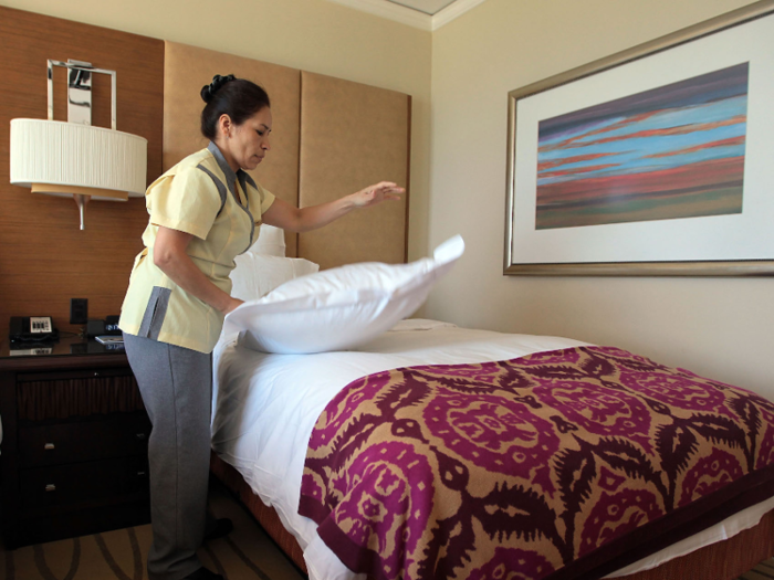 35. Maids and housekeeping cleaners earn a median of $23,310 a year, and there are 466,660 employed in the hotel industry.